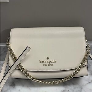 kate spade Cream Leather Crossbody with Gold Chain